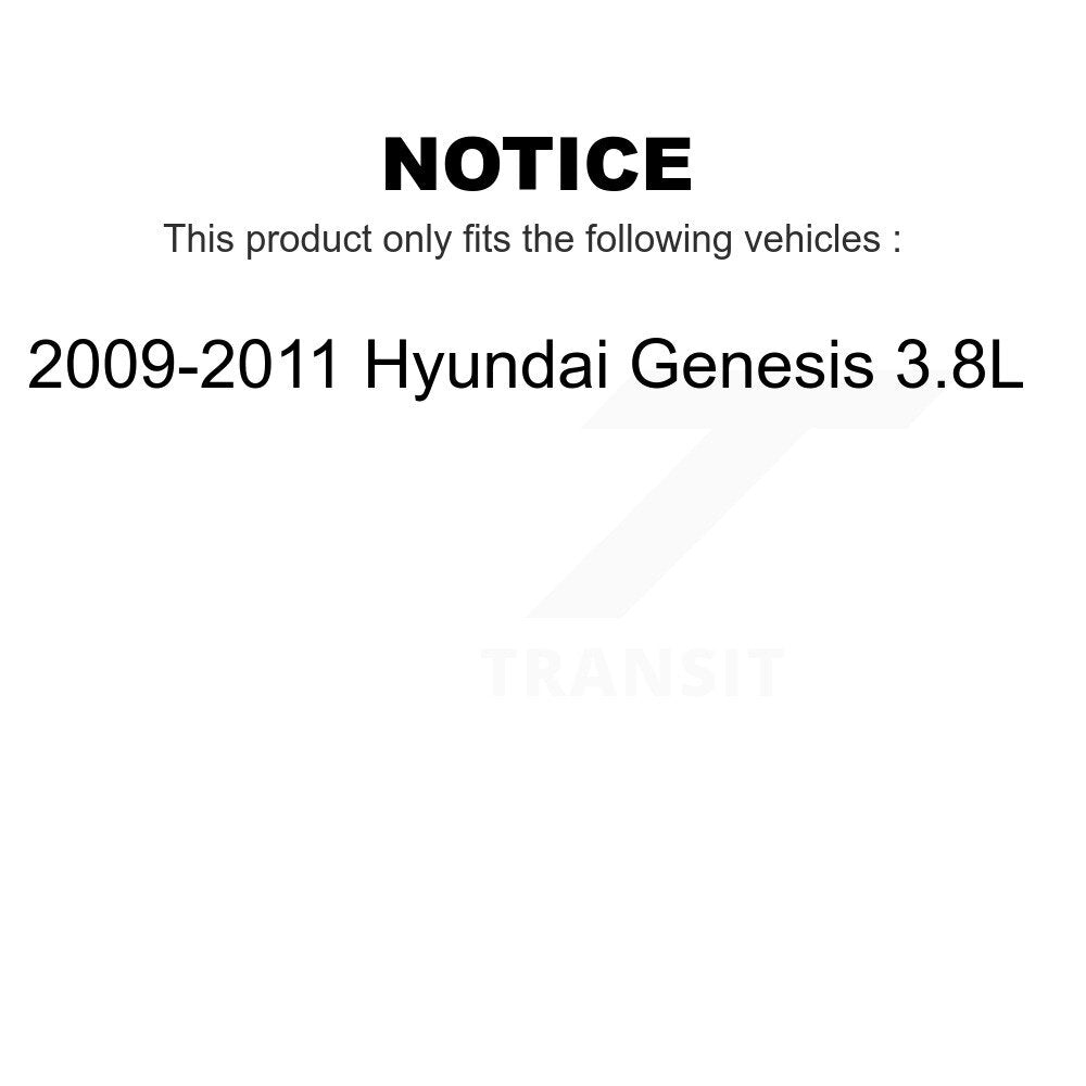 Transit Auto - Front Coated Disc Brake Rotors And Ceramic Pads Kit For 2009-2011 Hyundai Genesis 3.8L KGC-100155