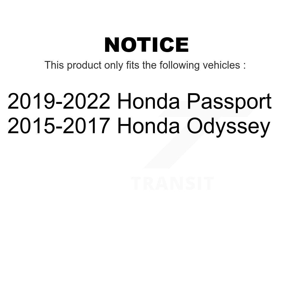 Transit Auto - Front Coated Disc Brake Rotors And Ceramic Pads Kit For Honda Odyssey Passport KGC-100161