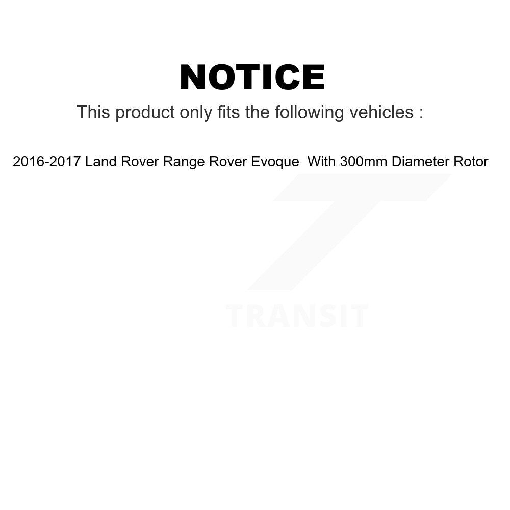 Transit Auto - Front Coated Disc Brake Rotors And Ceramic Pads Kit For 2016-2017 Land Rover Range Evoque With 300mm Diameter Rotor KGC-100177