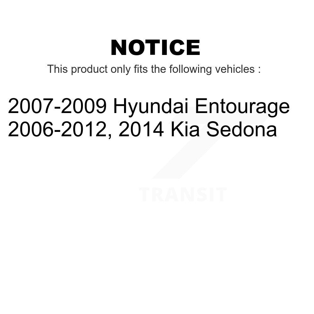 Transit Auto - Front Coated Disc Brake Rotors And Ceramic Pads Kit For Kia Sedona Hyundai Entourage KGC-100245