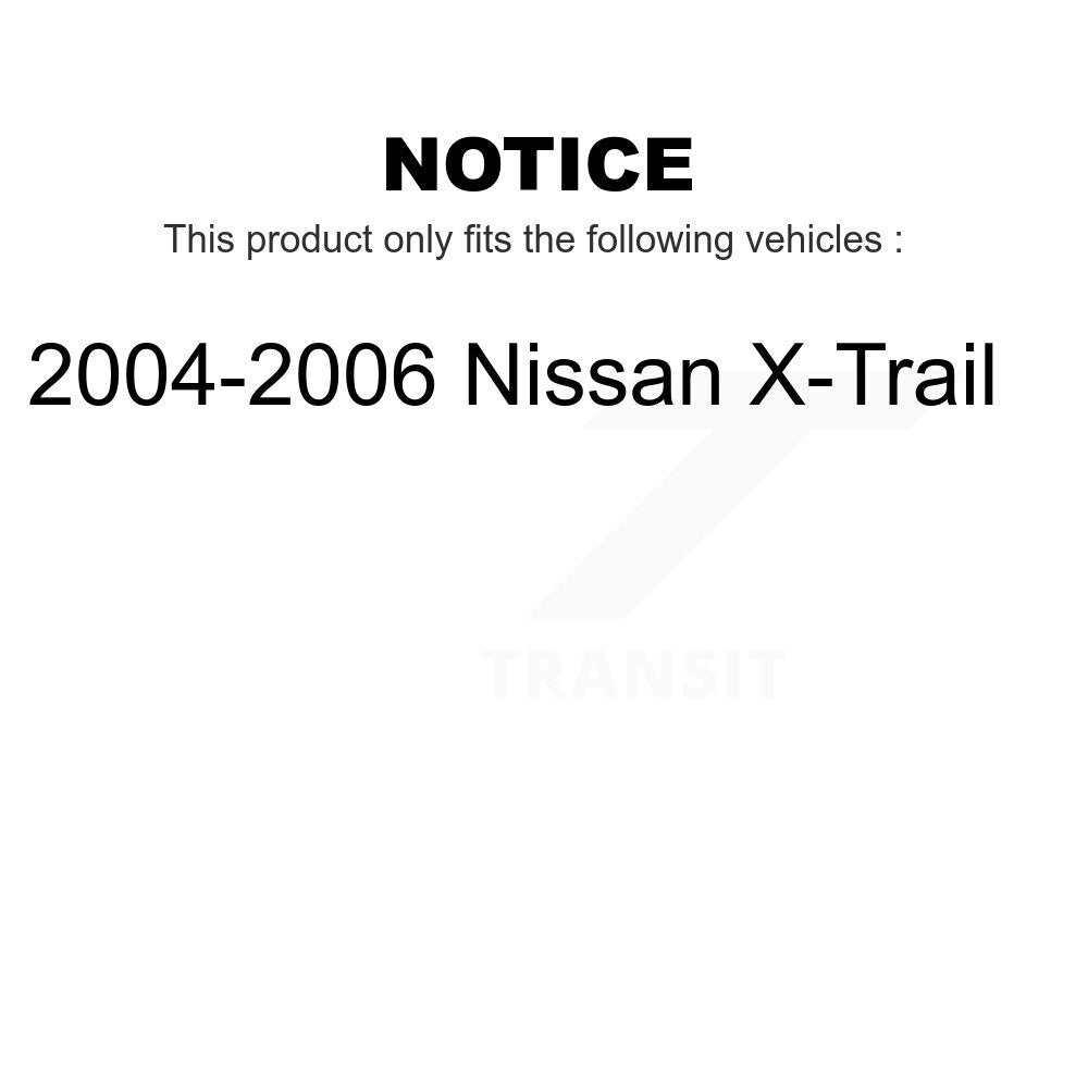 Transit Auto - Front Coated Disc Brake Rotors And Ceramic Pads Kit For 2004-2006 Nissan X-Trail KGC-100265