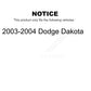 Transit Auto - Front Coated Disc Brake Rotors And Ceramic Pads Kit For 2003-2004 Dodge Dakota KGC-100378
