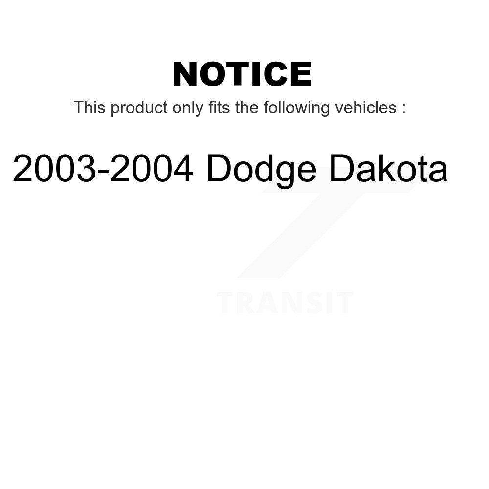 Transit Auto - Front Coated Disc Brake Rotors And Ceramic Pads Kit For 2003-2004 Dodge Dakota KGC-100378