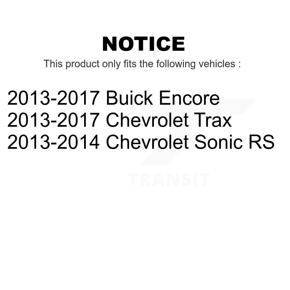 Transit Auto - Front Coated Disc Brake Rotors And Ceramic Pads Kit For Chevrolet Buick Encore Trax Sonic KGC-100386