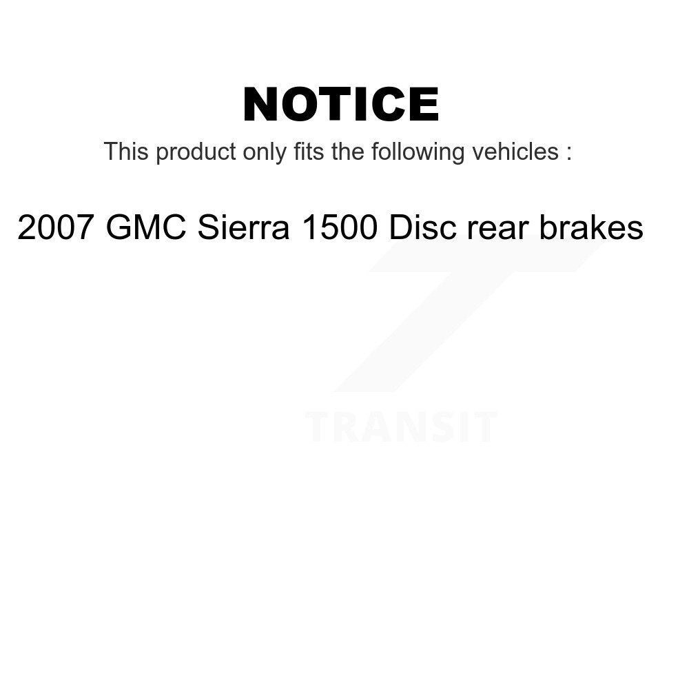 Transit Auto - Front Coated Disc Brake Rotors And Ceramic Pads Kit For 2007 GMC Sierra 1500 rear brakes KGC-100429