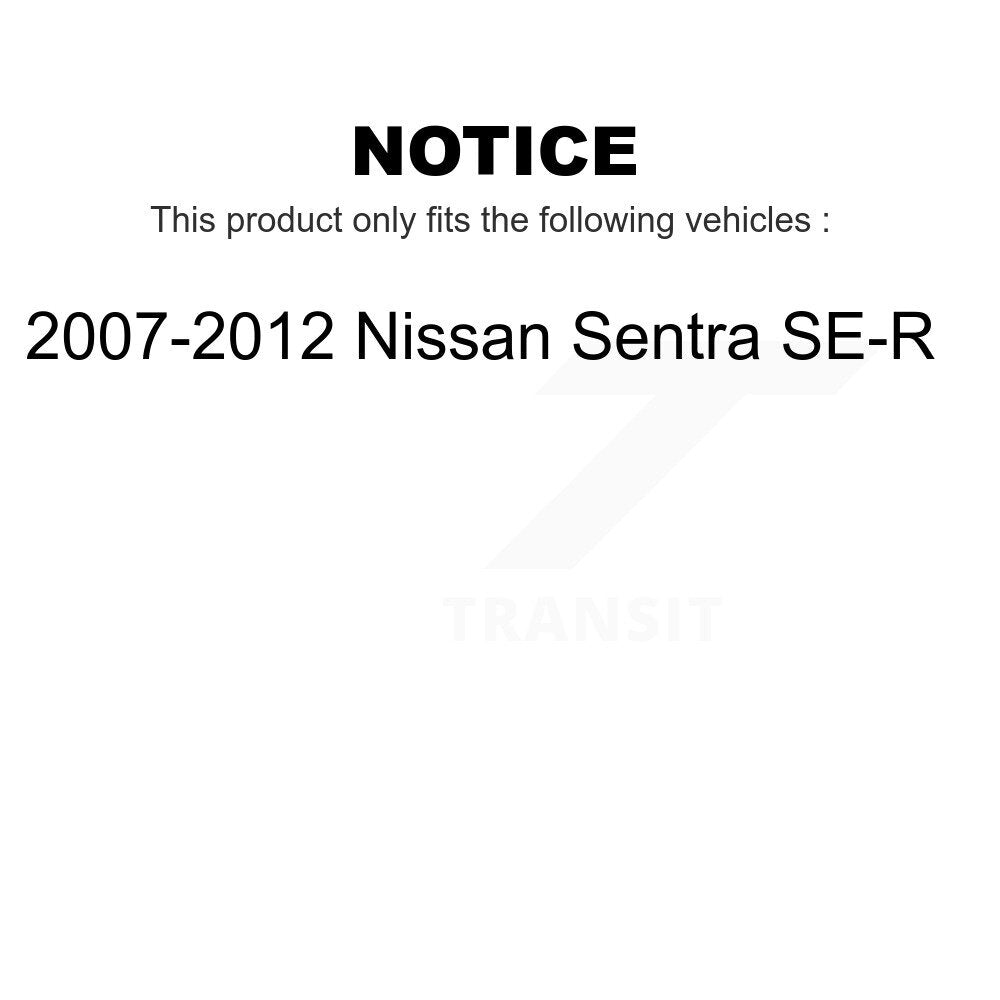 Transit Auto - Front Coated Disc Brake Rotors And Ceramic Pads Kit For 2007-2012 Nissan Sentra SE-R KGC-100433