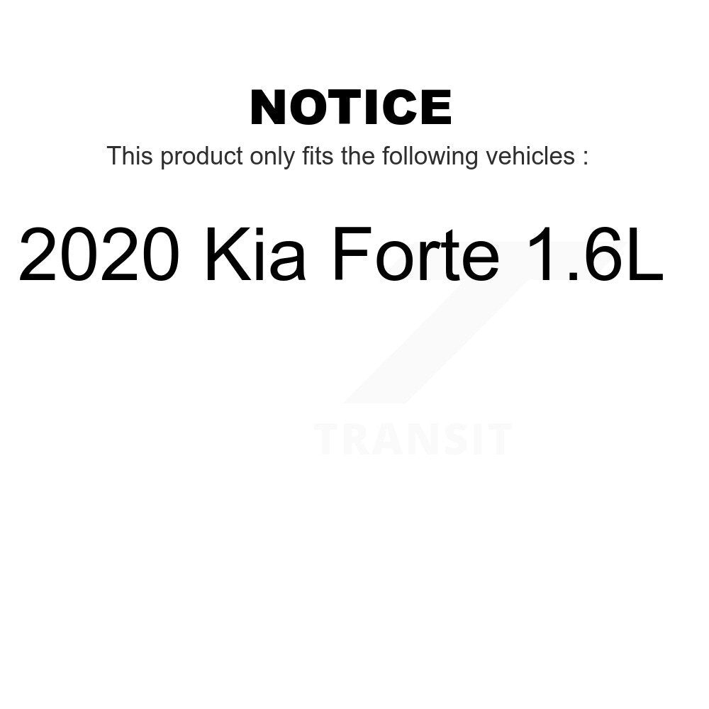 Transit Auto - Front Coated Disc Brake Rotors And Ceramic Pads Kit For 2020 Kia Forte 1.6L KGC-100447