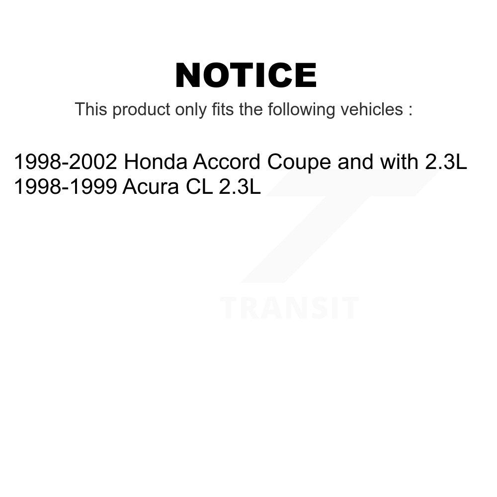 Transit Auto - Front Coated Disc Brake Rotors And Ceramic Pads Kit For Honda Accord Acura CL KGC-100448