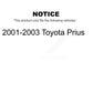 Transit Auto - Front Coated Disc Brake Rotors And Ceramic Pads Kit For 2001-2003 Toyota Prius KGC-100454
