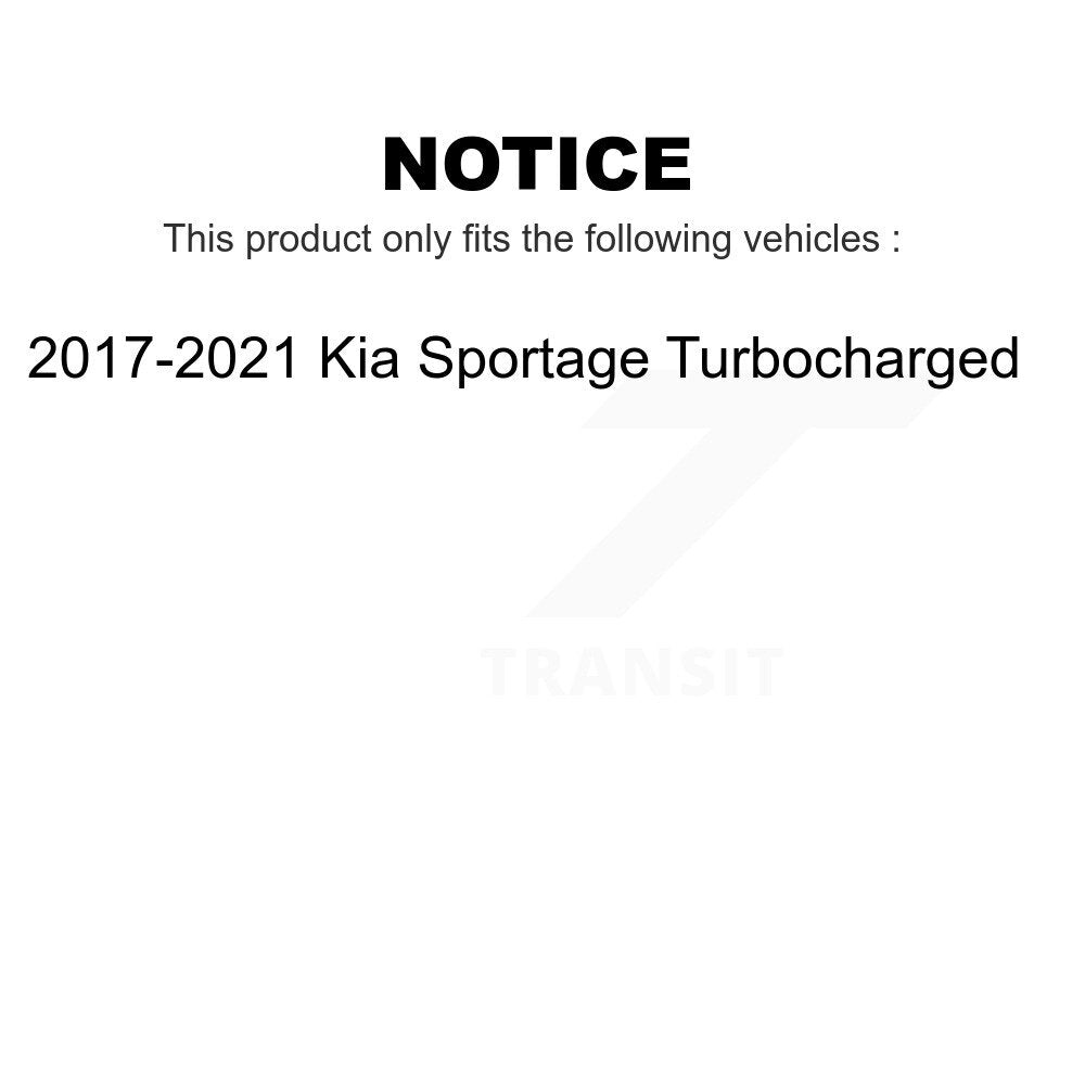 Transit Auto - Front Coated Disc Brake Rotors And Ceramic Pads Kit For 2017-2021 Kia Sportage Turbocharged KGC-100479