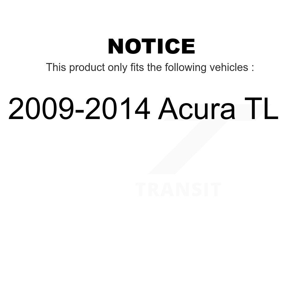 Transit Auto - Front Coated Disc Brake Rotors And Ceramic Pads Kit For 2009-2014 Acura TL KGC-100505