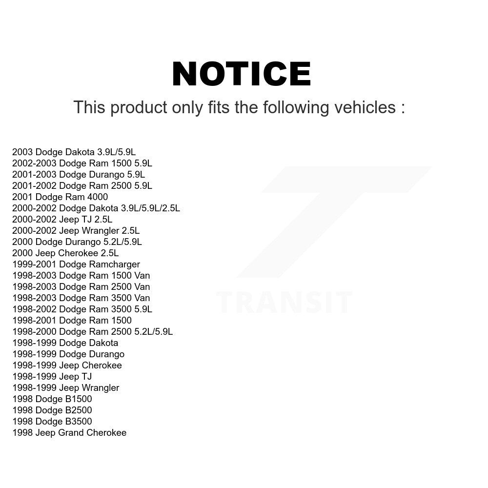 Mpulse Ignition Coil Kit For Dodge Ram 1500 Jeep Dakota Durango 2500 Wrangler Cherokee 3500 Grand Van B1500 B3500 B2500 TJ 4000 Ramcharger KMP-100344