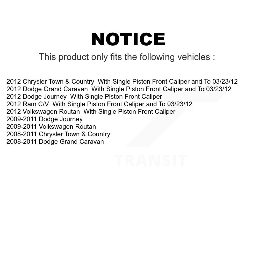 AmeriBRAKES Front Rear Ceramic Disc Brake Pads Kit For Dodge Grand Caravan Chrysler Town & Country Journey Volkswagen Routan Ram C/V KNF-100023