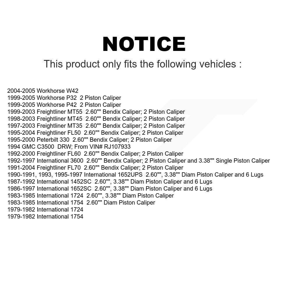 AmeriBRAKES Front Rear Semi-Metallic Disc Brake Pads Kit For GMC C3500 Freightliner MT35 MT45 Workhorse P42 MT55 International 1754 Peterbilt W42 P32 330 FL50 FL60 3600 FL70 1724 1452SC 1652SC 1652UPS KNF-100135