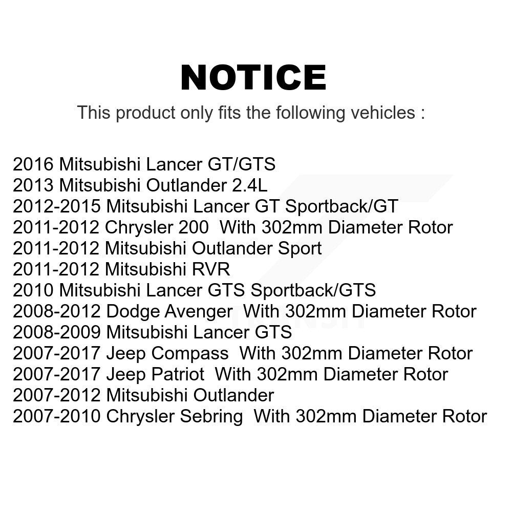 AmeriBRAKES Front Rear Ceramic Disc Brake Pads Kit For Jeep Patriot Compass Chrysler Dodge Avenger Mitsubishi Sebring 200 Lancer Outlander Sport RVR KNF-100343