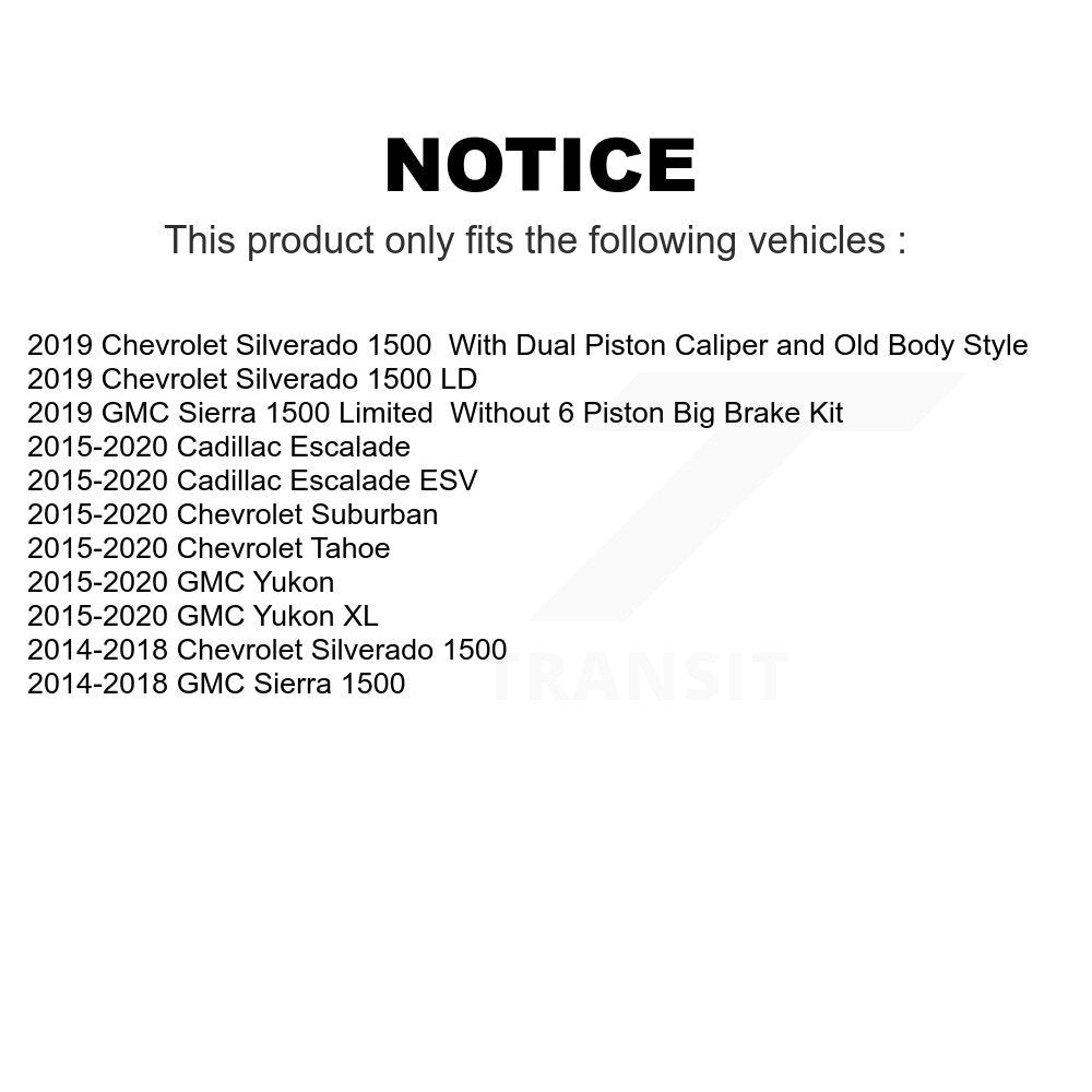 AmeriBRAKES Front Rear Ceramic Disc Brake Pads Kit For Chevrolet Silverado 1500 GMC Sierra Tahoe Suburban Yukon Cadillac XL Escalade ESV LD Limited KNF-100379