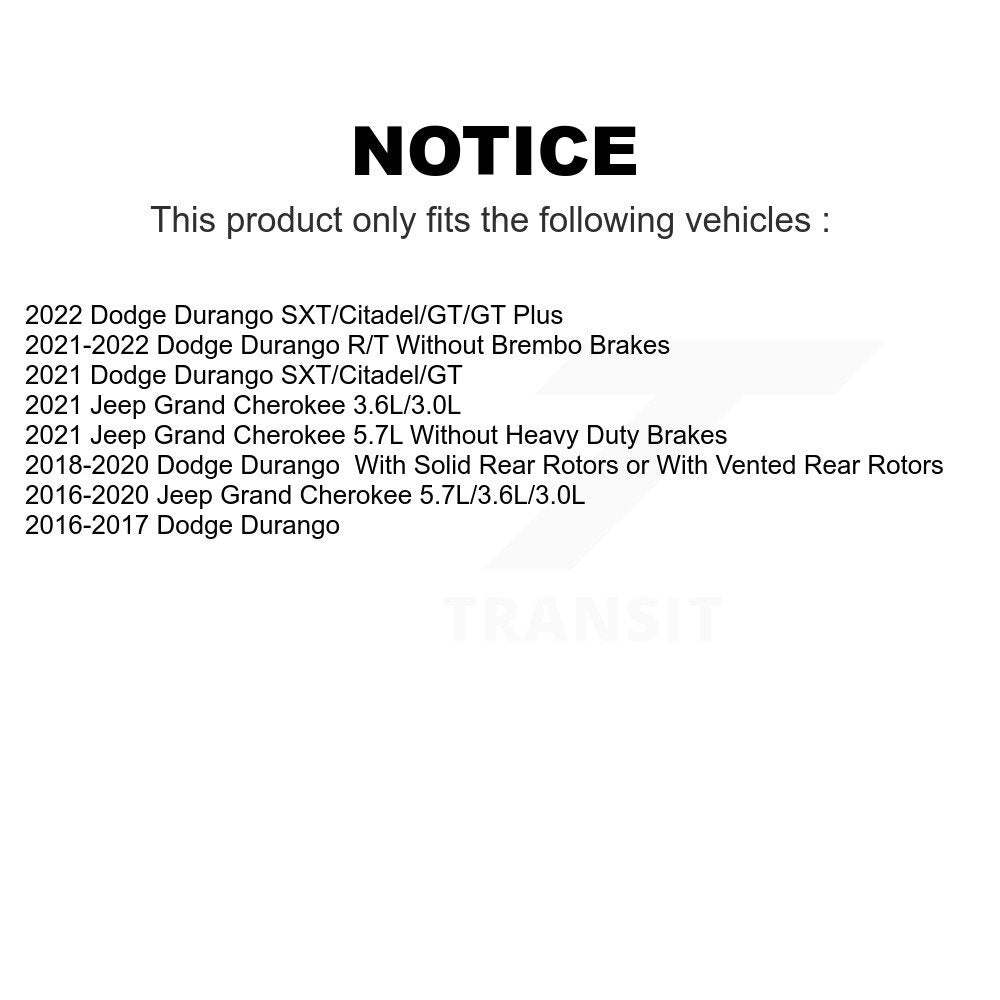 AmeriBRAKES Front Rear Ceramic Disc Brake Pads Kit For Jeep Grand Cherokee Dodge Durango KNF-100396