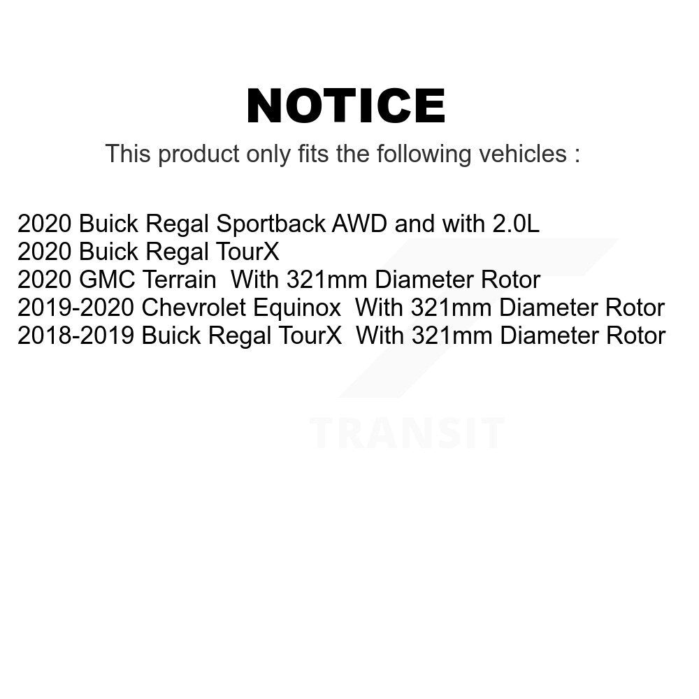 AmeriBRAKES Front Rear Ceramic Disc Brake Pads Kit For Chevrolet Equinox GMC Terrain Buick Regal TourX Sportback KNF-100565