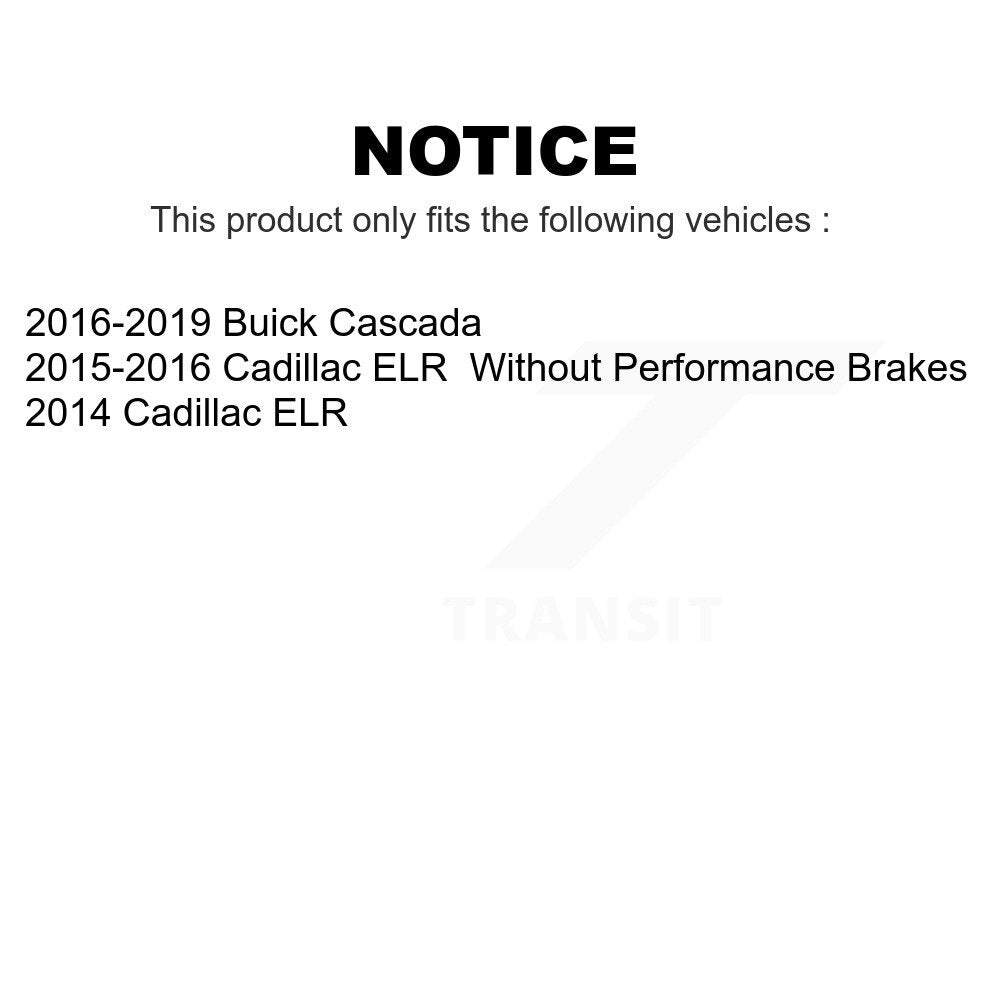 AmeriBRAKES Front Rear Ceramic Disc Brake Pads Kit For Buick Cascada Cadillac ELR KNF-100615