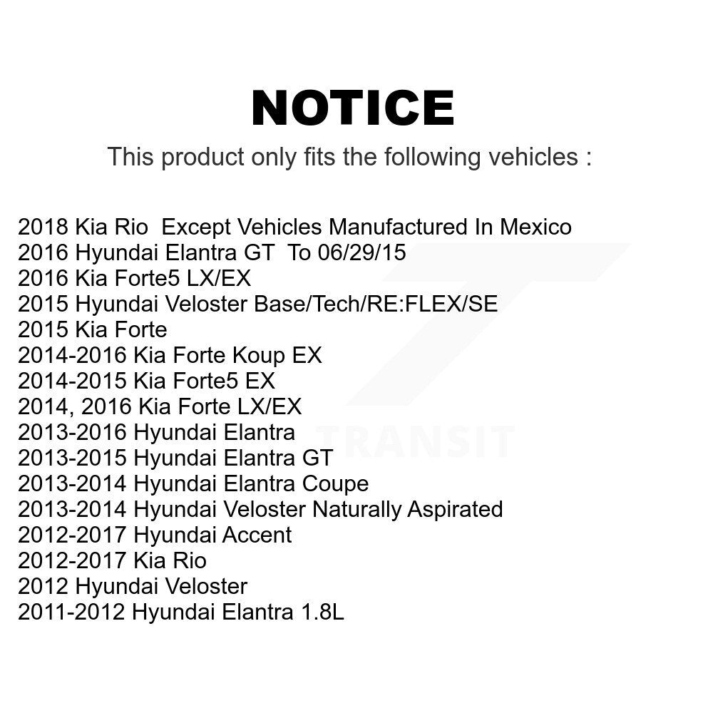 AmeriBRAKES Front Rear Ceramic Disc Brake Pads Kit For Hyundai Elantra Kia Accent Forte Rio Veloster GT Forte5 Coupe Koup KNF-100632