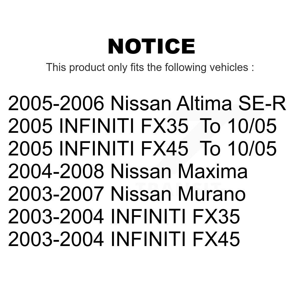 AmeriBRAKES Front Rear Ceramic Disc Brake Pads Kit For Nissan Altima Murano Maxima INFINITI FX35 FX45 KNF-100712