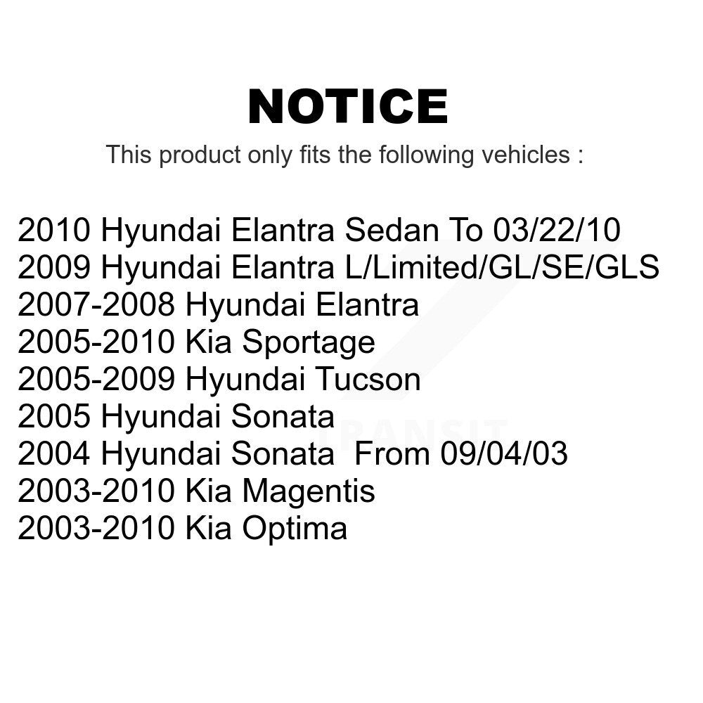 AmeriBRAKES Front Rear Ceramic Disc Brake Pads Kit For Hyundai Kia Elantra Optima Sportage Tucson Sonata Magentis KNF-100767
