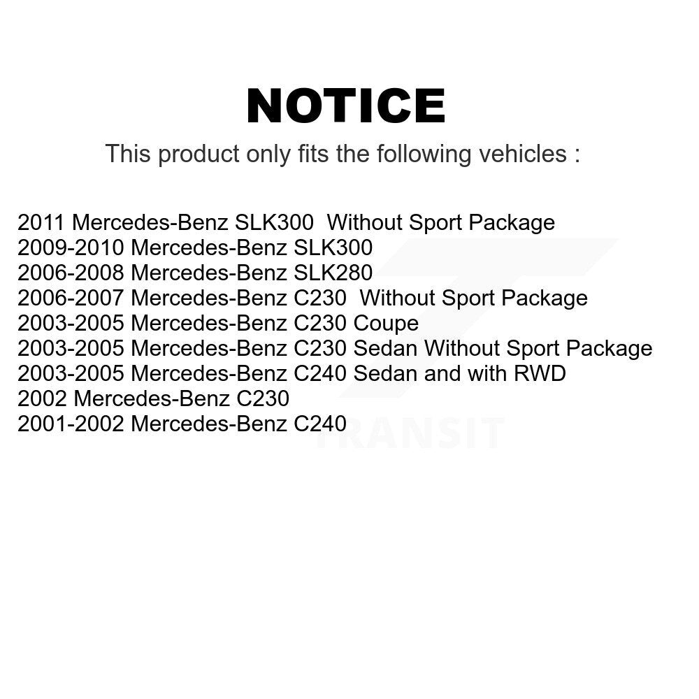 AmeriBRAKES Front Rear Semi-Metallic Disc Brake Pads Kit For Mercedes-Benz C230 C240 SLK280 SLK300 KNF-100892