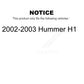 AmeriBRAKES Front Rear Semi-Metallic Disc Brake Pads Kit For 2002-2003 Hummer H1 KNF-100947