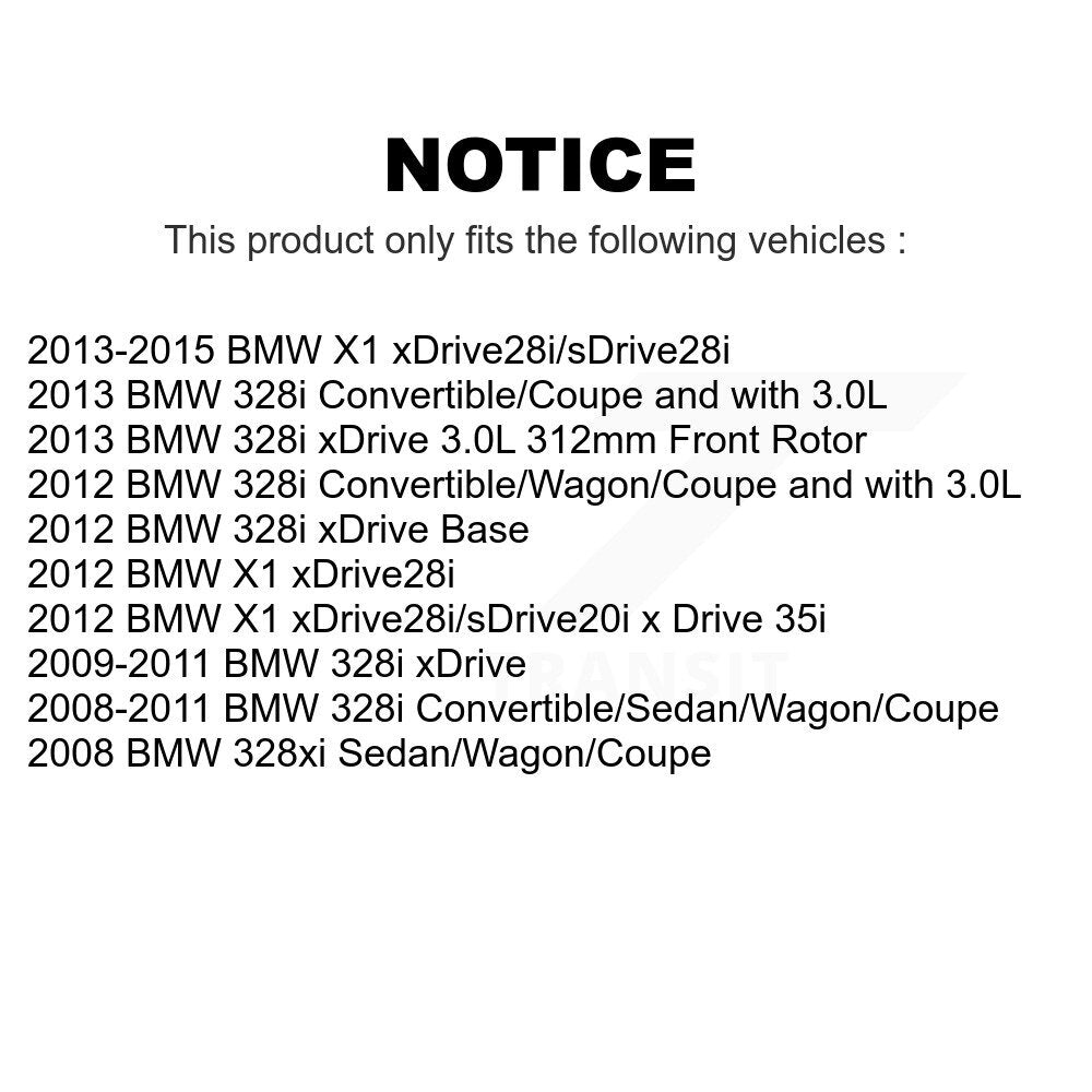 AmeriBRAKES Front Rear Semi-Metallic Disc Brake Pads Kit For BMW 328i xDrive X1 328xi KNF-101109