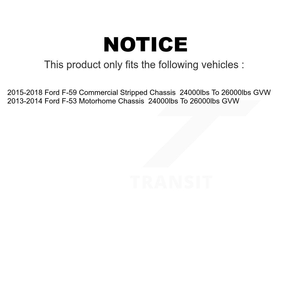 AmeriBRAKES Front Rear Semi-Metallic Disc Brake Pads Kit For Ford F-59 Commercial Stripped Chassis F-53 Motorhome 24000lbs To 26000lbs GVW KNF-101347
