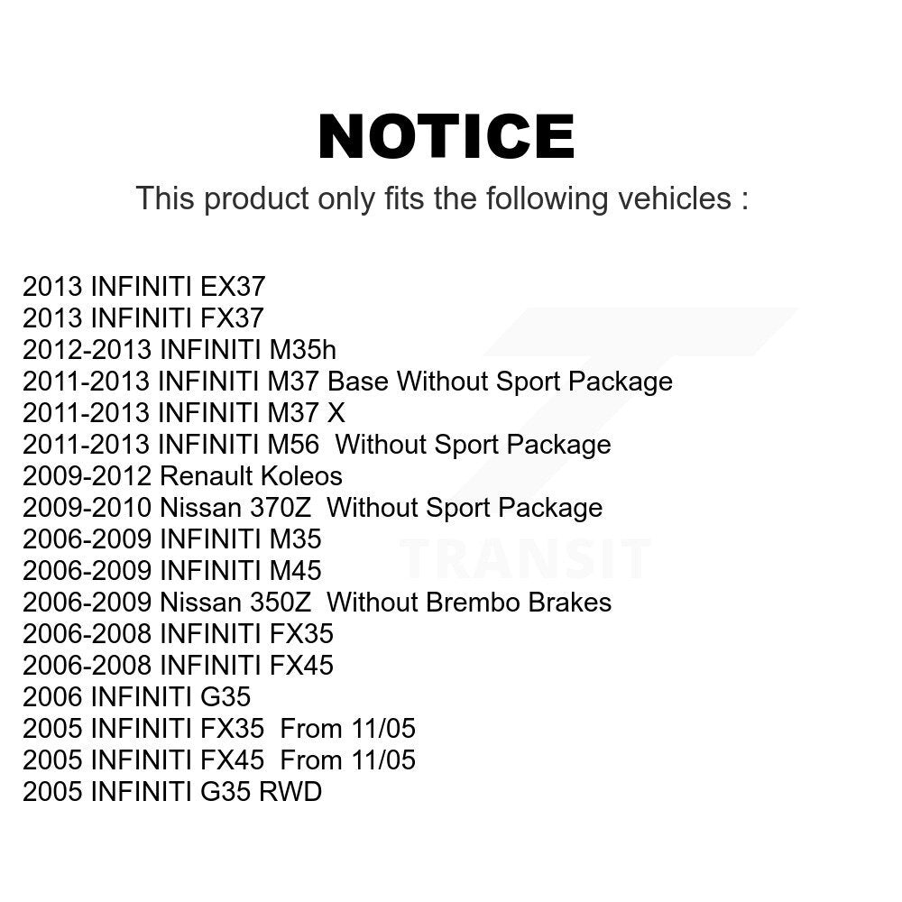 AmeriBRAKES Front Semi-Metallic Rear Ceramic Disc Brake Pads Kit For INFINITI G35 M35 Nissan FX35 350Z M37 370Z M45 FX37 FX45 M56 EX37 M35h Renault Koleos KNF-101485