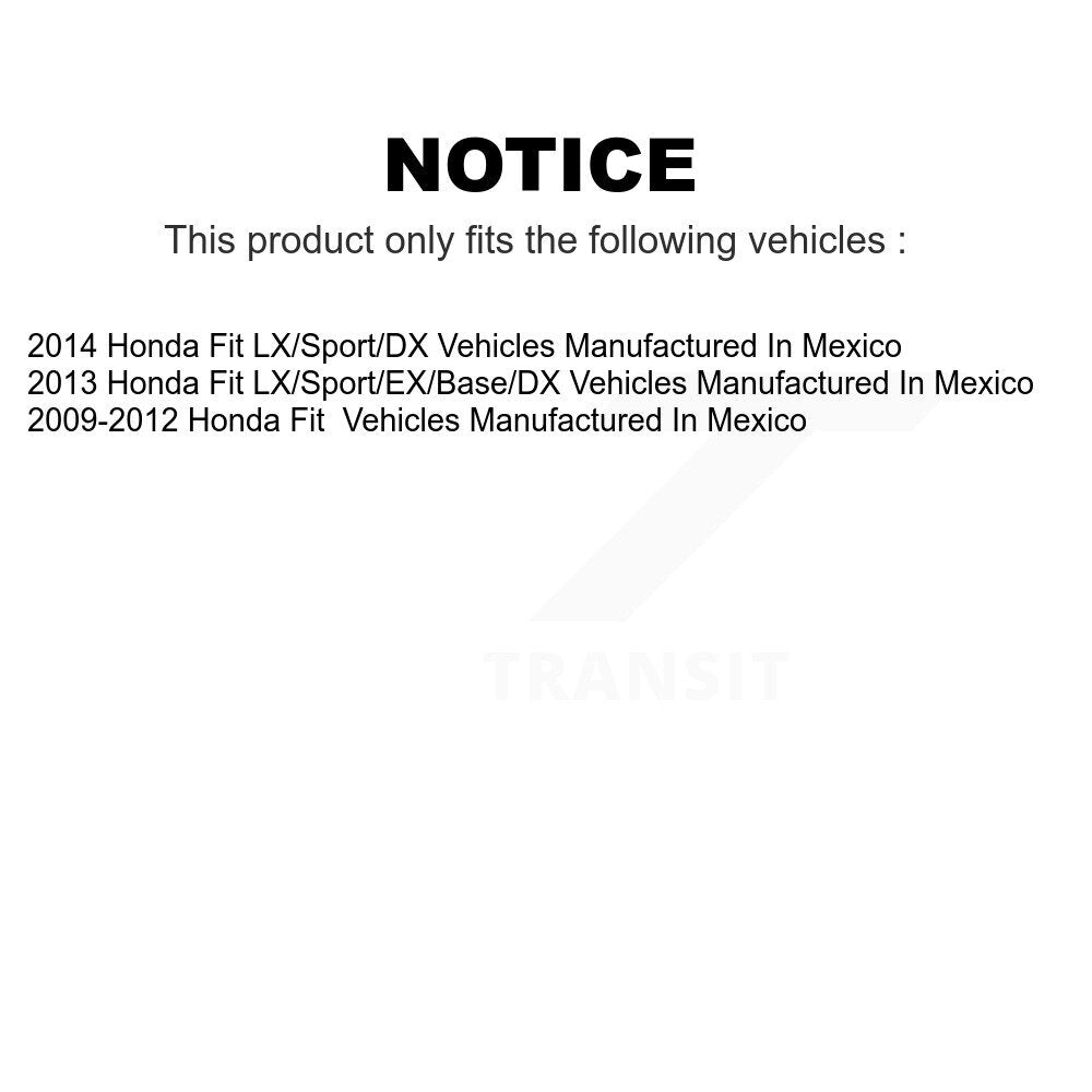 AmeriBRAKES Front Rear Ceramic Disc Brake Pads Kit For Honda Fit Vehicles Manufactured In Mexico KNF-101512