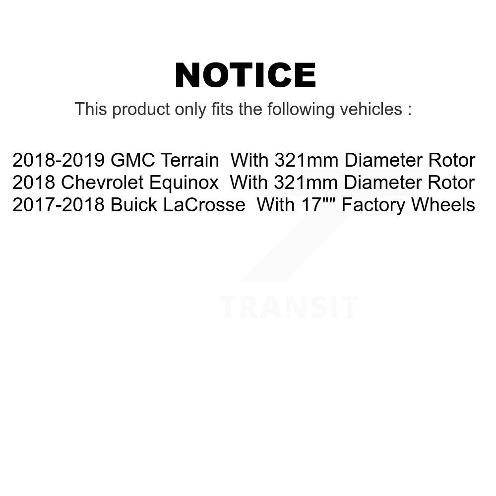 AmeriBRAKES Front Rear Ceramic Disc Brake Pads Kit For Chevrolet Equinox GMC Terrain Buick LaCrosse KNF-101538