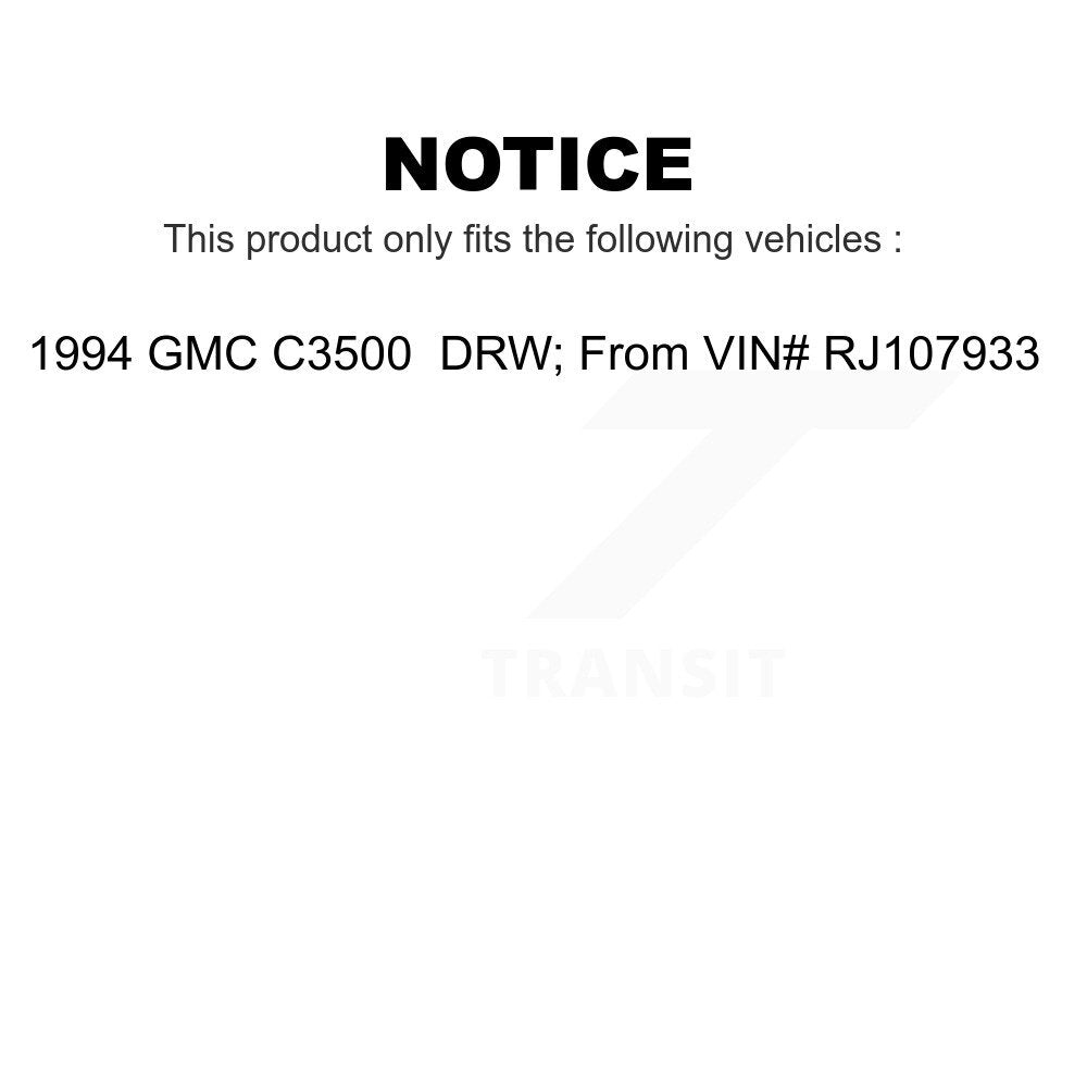 AmeriBRAKES Front Rear Semi-Metallic Disc Brake Pads Kit For 1994 GMC C3500 DRW; From VIN# RJ107933 KNF-101704