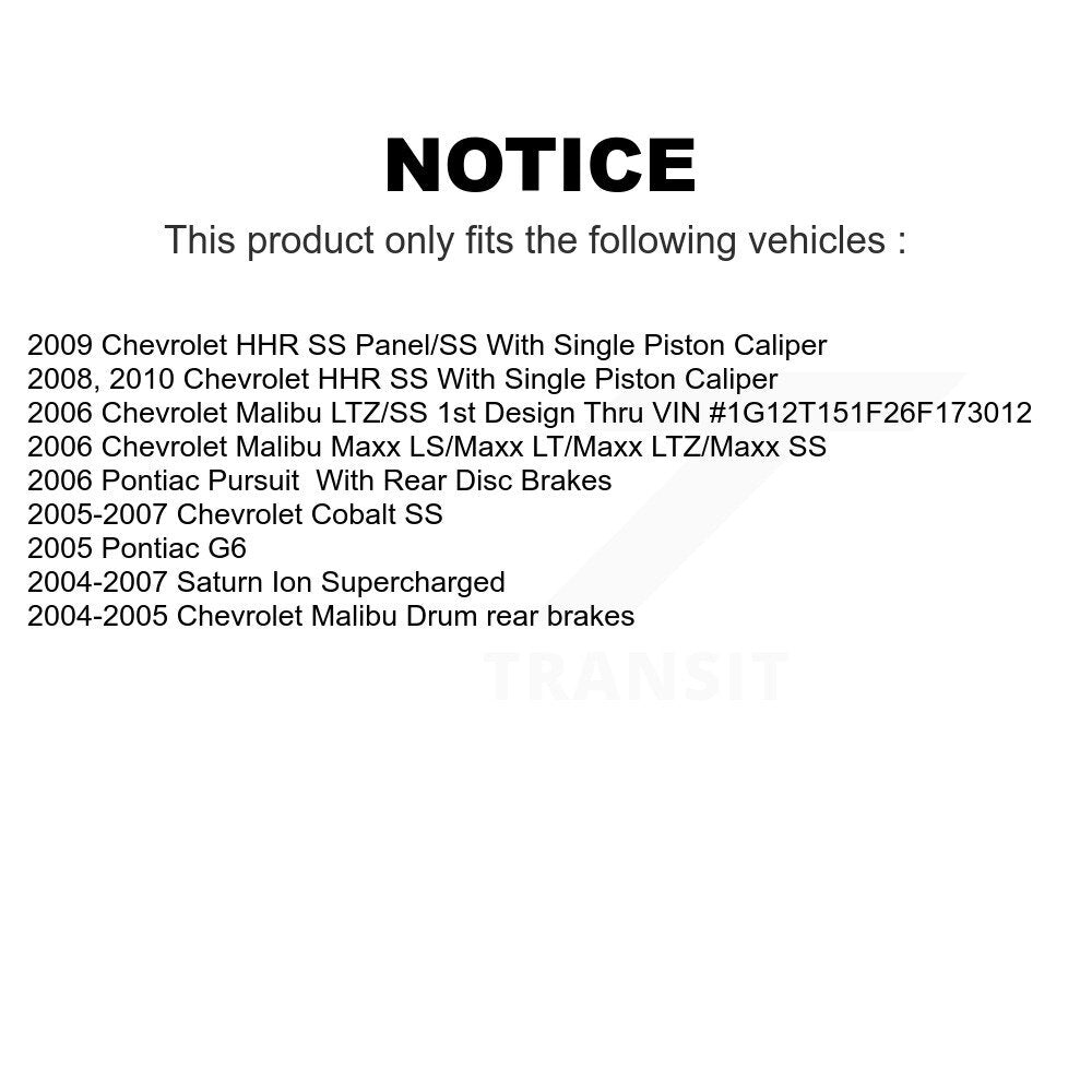 Front Rear Semi-Metallic Brake Pads Kit For Chevrolet Cobalt Malibu Saturn Ion HHR Pontiac G6 Pursuit KPF-100018