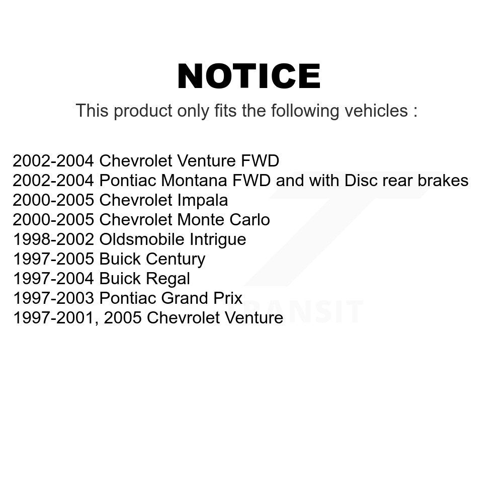 Front Rear Semi-Metallic Brake Pads Kit For Chevrolet Impala Buick Century Pontiac Grand Prix Venture Monte Carlo Regal Oldsmobile Intrigue Montana KPF-100331