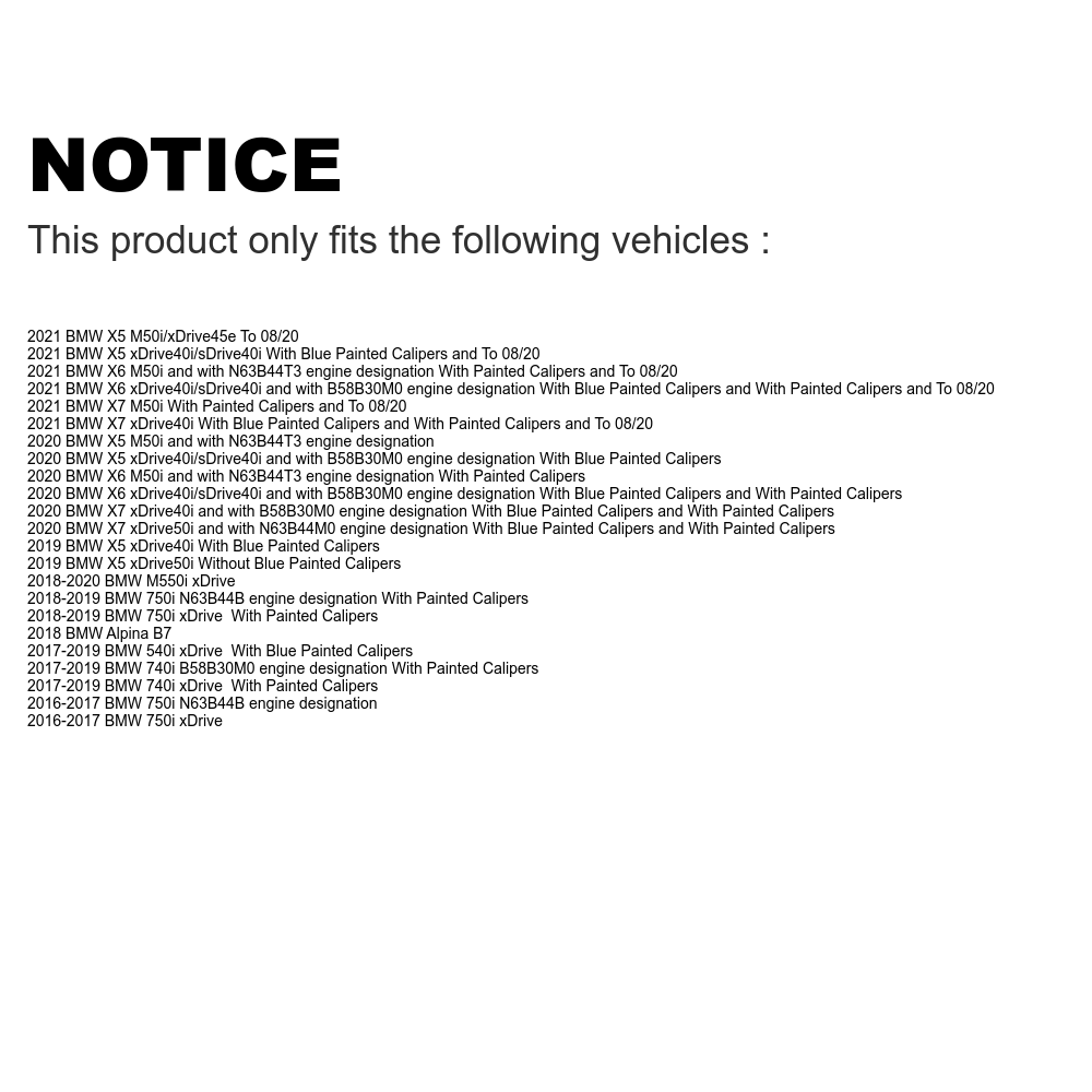 Front Rear Semi-Metallic Brake Pads Kit For BMW X5 540i xDrive X7 750i M550i 740i 740e X6 Alpina B7 840i Gran Coupe 750Li KPF-100617