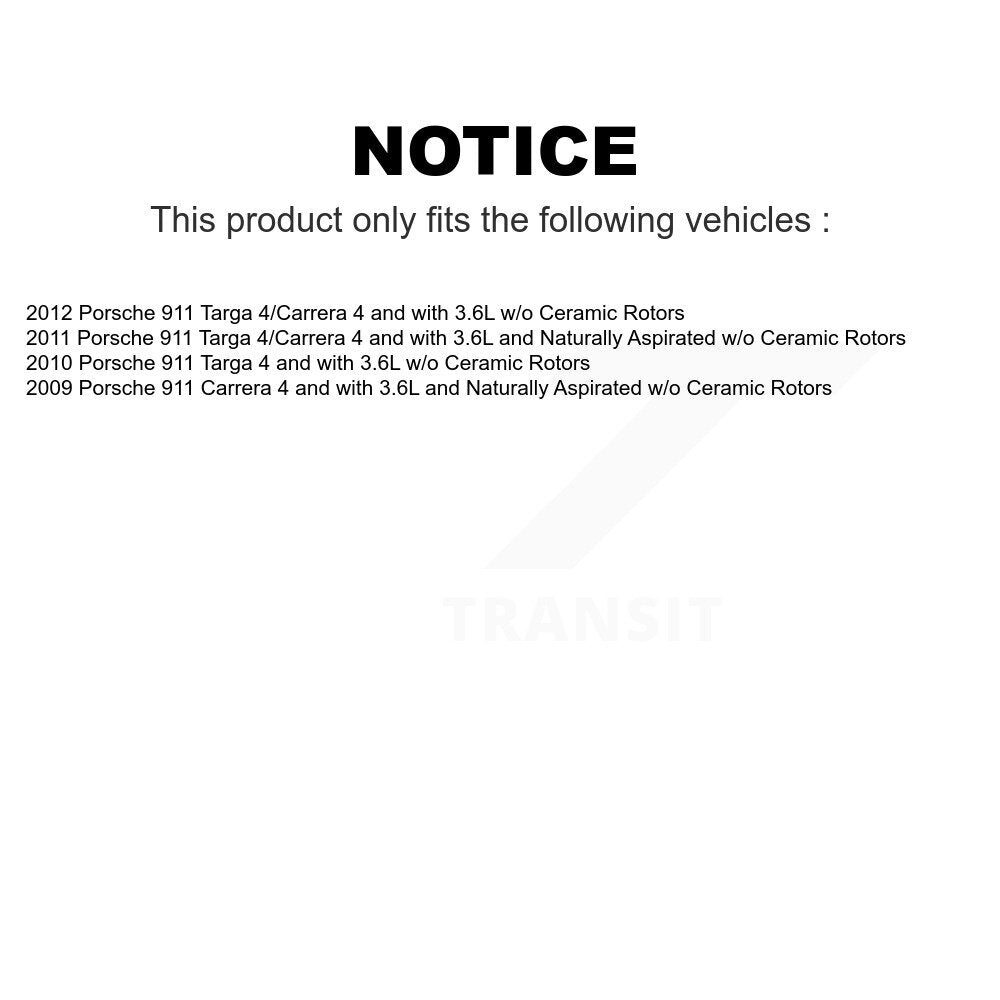 Mpulse Front Rear Disc Brake Pads Wear Sensor (4 Pack) For Porsche 911 w o Ceramic Rotors KSE-100153
