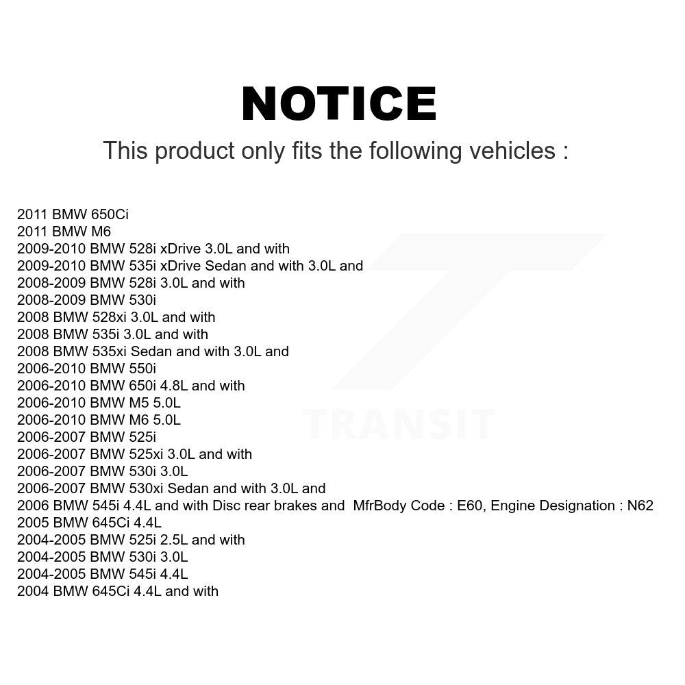 Mpulse Rear Disc Brake Pads Wear Sensor (2 Pack) For BMW 530i 525i 528i 650i 530xi 550i 535i 535xi xDrive 645Ci 528xi 545i 525xi M5 M6 650Ci KSE-100273