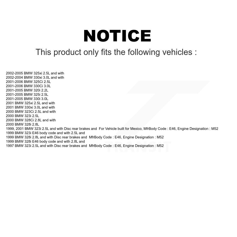 Mpulse Rear Disc Brake Pads Wear Sensor (2 Pack) For BMW 325i 325Ci 330Ci 330i 325xi 323i 328i 330xi 323Ci 328Ci 320i KSE-100286