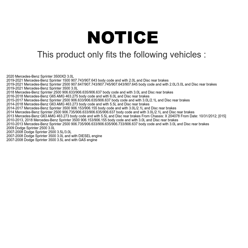 Mpulse Rear Disc Brake Pads Wear Sensor (2 Pack) For Mercedes-Benz Sprinter 2500 ML350 3500 GL450 Dodge R350 G63 AMG ML500 R500 G55 G65 Volkswagen Crafter Van 1500 KSE-100290