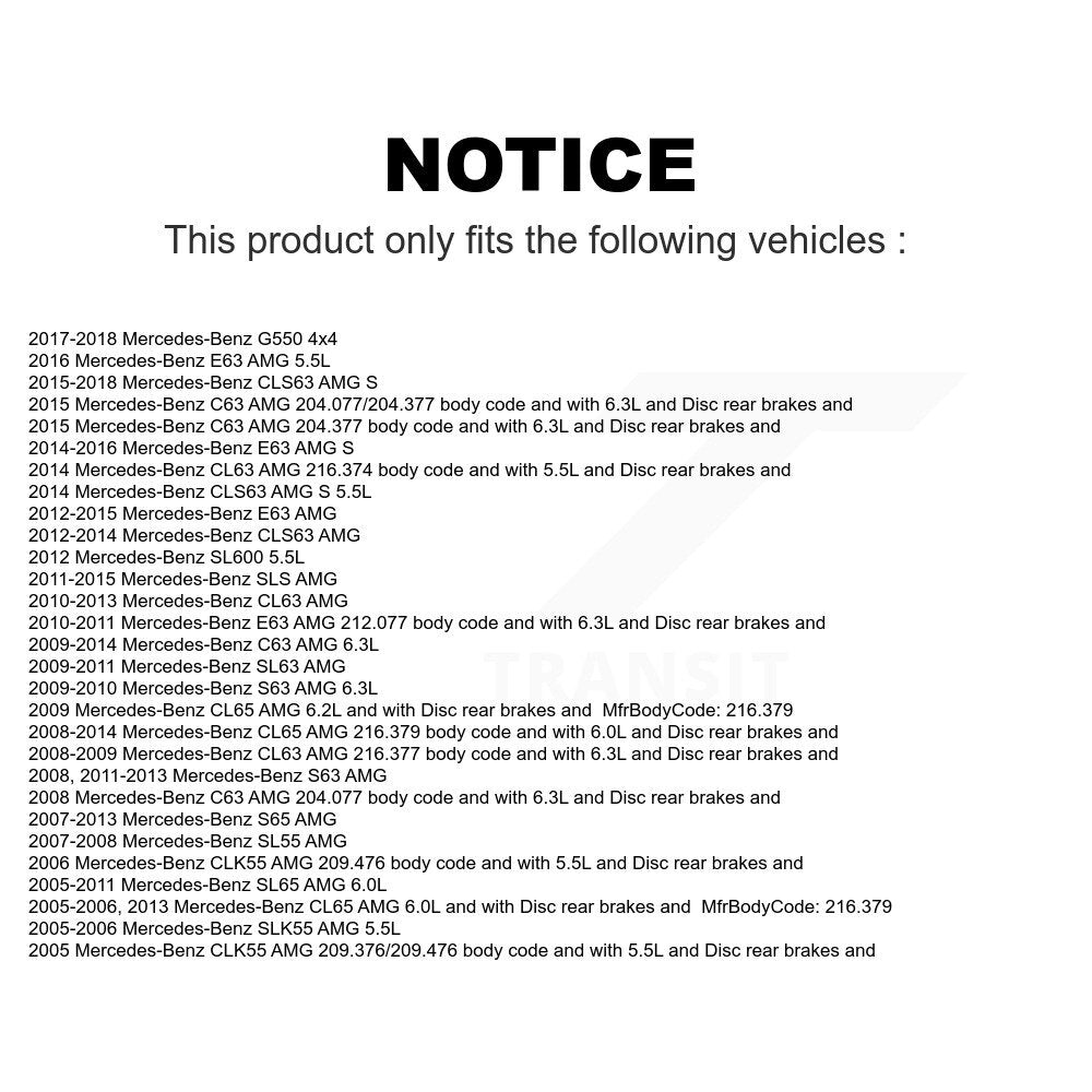Mpulse Rear Disc Brake Pads Wear Sensor (2 Pack) For Mercedes-Benz C63 AMG S63 E63 S CLS63 SLS CL63 SLK55 SL63 SL65 SL55 S65 CLK55 CL65 G550 4x4 SL600 KSE-100295