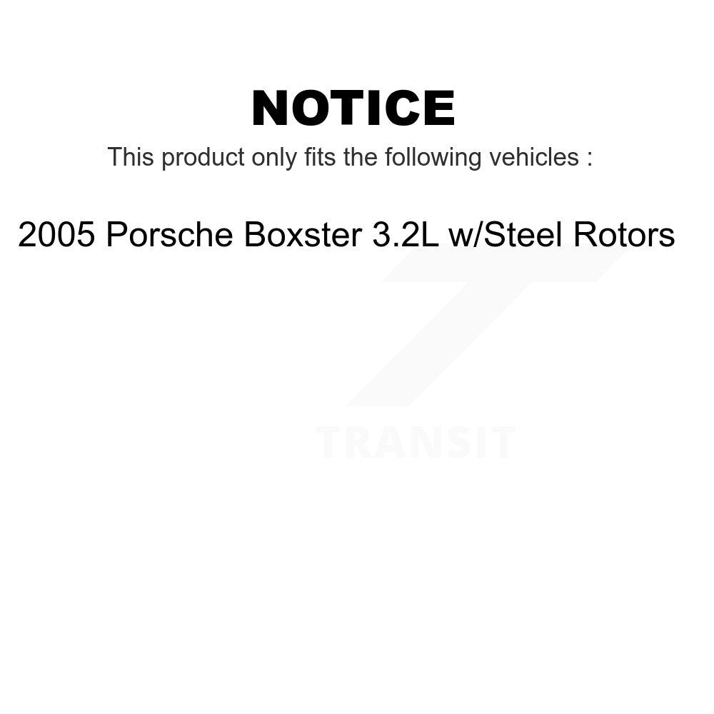 Mpulse Front Disc Brake Pads Wear Sensor (2 Pack) For 2005 Porsche Boxster 3.2L w Steel Rotors KSE-100390