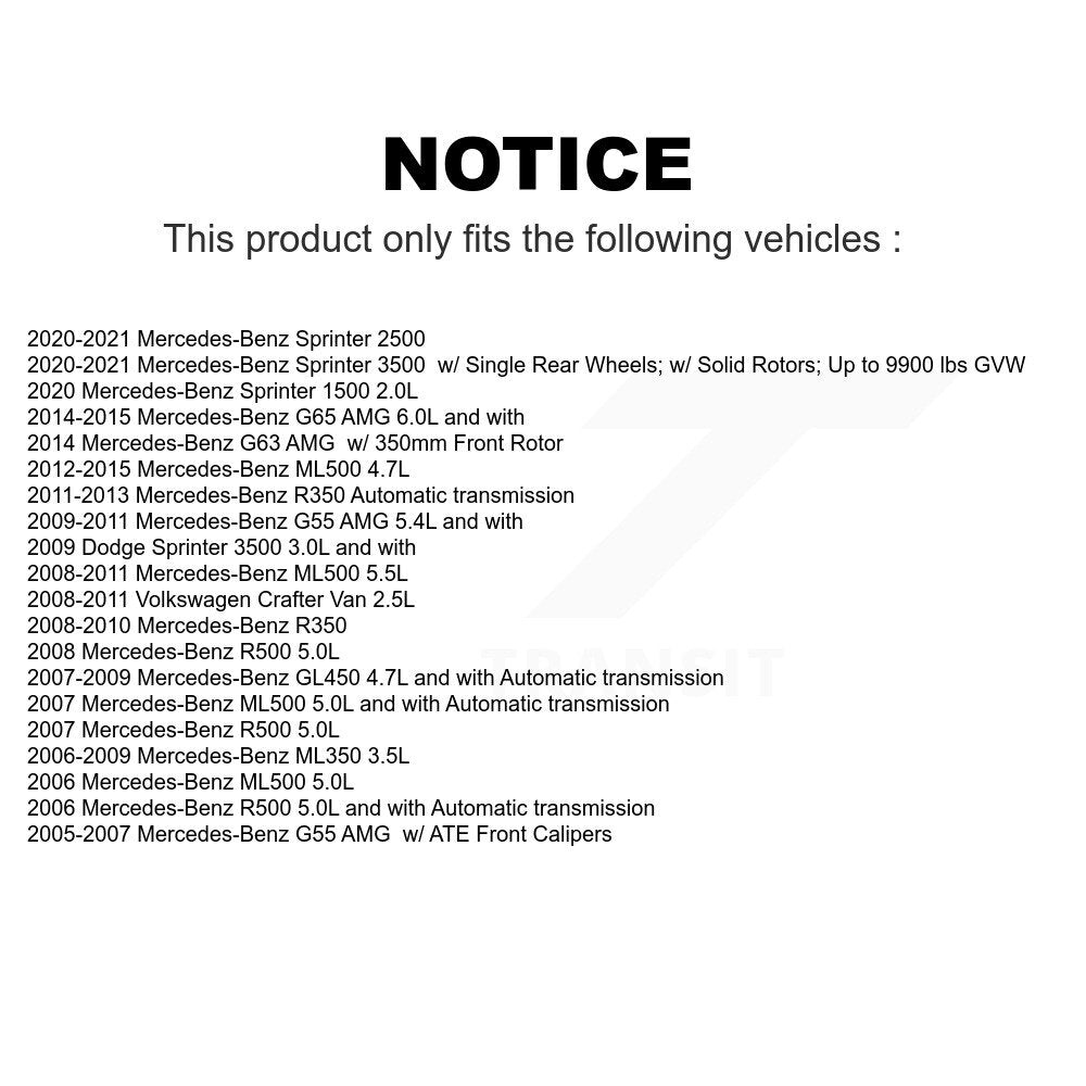 Mpulse Front Rear Disc Brake Pads Wear Sensor (4 Pack) For Mercedes-Benz ML350 GL450 R350 ML500 R500 Dodge Sprinter 3500 G55 AMG G63 Volkswagen G65 Crafter Van 2500 1500 KSE-100418