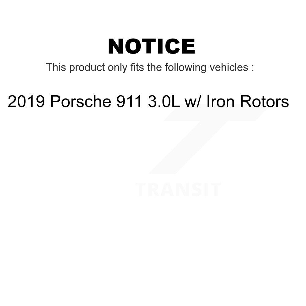 Mpulse Front Rear Disc Brake Pads Wear Sensor (4 Pack) For 2019 Porsche 911 3.0L w Iron Rotors KSE-100435