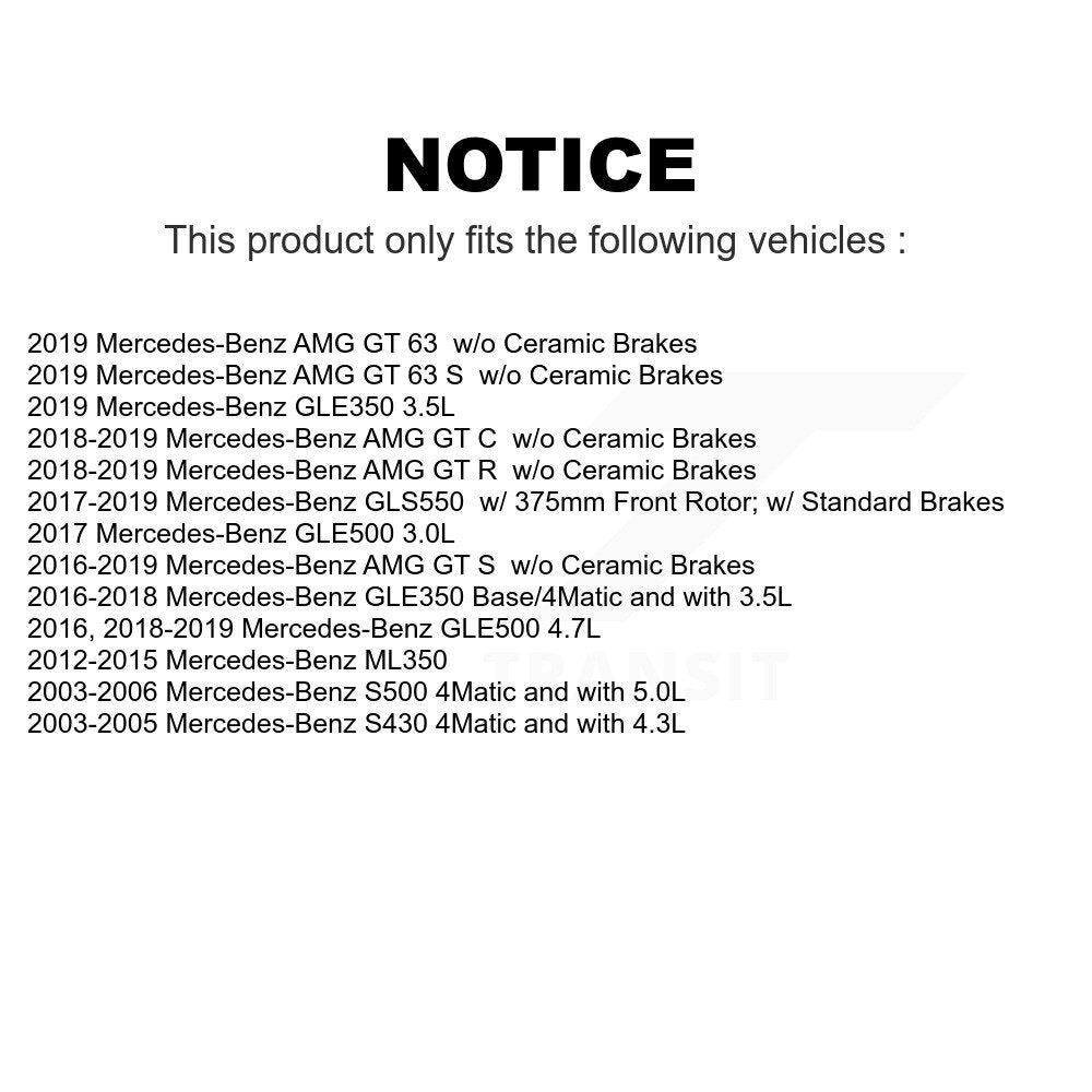 Mpulse Front Rear Disc Brake Pads Wear Sensor (4 Pack) For Mercedes-Benz ML350 GLE350 S500 S430 GLS550 AMG GT S C 63 R GLE500 KSE-100439