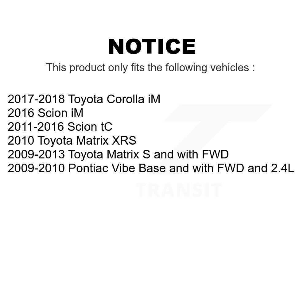 Front Rear Semi-Metallic Brake Pads Kit For Scion Toyota tC Matrix Pontiac Vibe Corolla iM KSM-100092