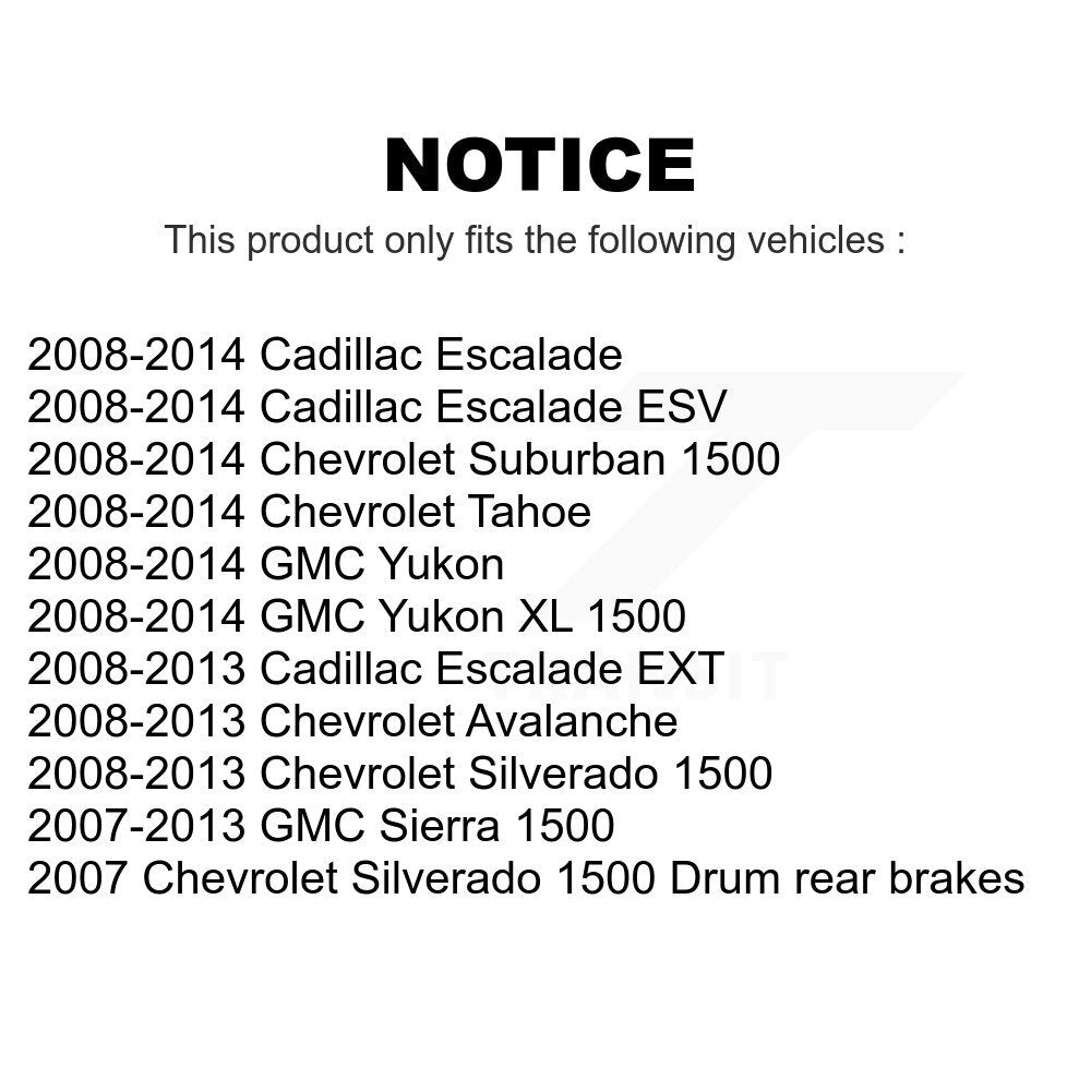 Front Rear Semi-Metallic Brake Pads Kit For Chevrolet Silverado 1500 GMC Sierra Tahoe Suburban Yukon Cadillac XL Avalanche Escalade ESV EXT KSM-100133
