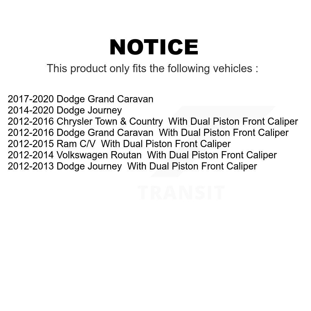 Front Rear Semi-Metallic Brake Pads Kit For Dodge Grand Caravan Journey Chrysler Town & Country Ram C/V Volkswagen Routan KSM-100195