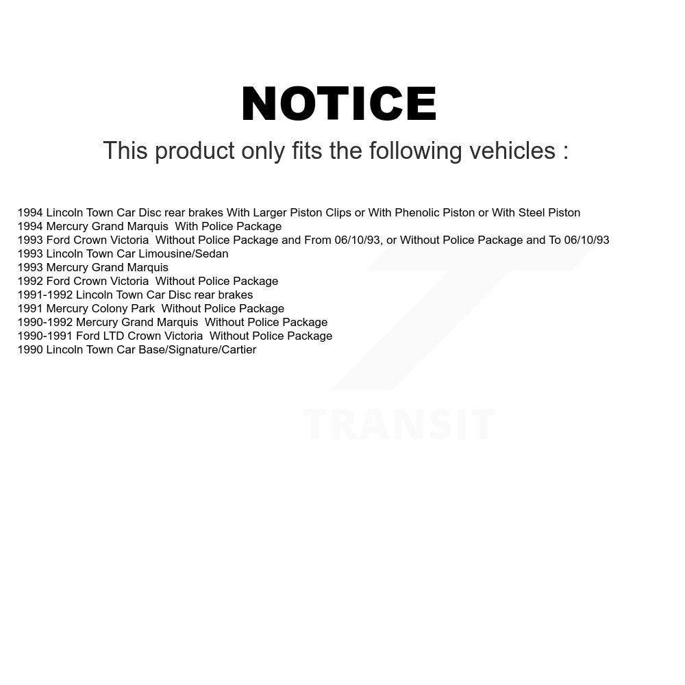 Front Rear Semi-Metallic Brake Pads Kit For Lincoln Town Car Ford Mercury Grand Marquis Crown Victoria LTD Colony Park KSM-100226
